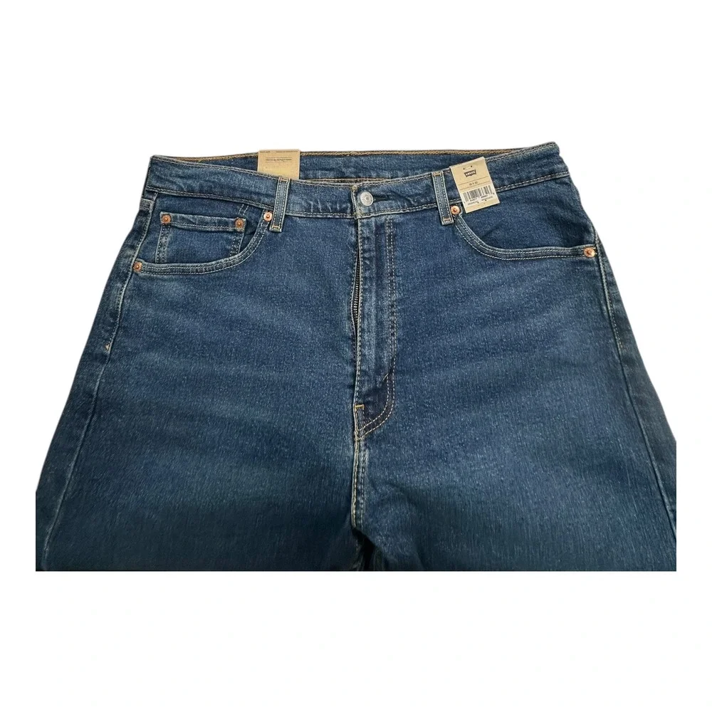 Levi Strauss & Co 505 Regular Fit Straight Leg Men Jeans 38x30 Dark Wash‎ NEW
